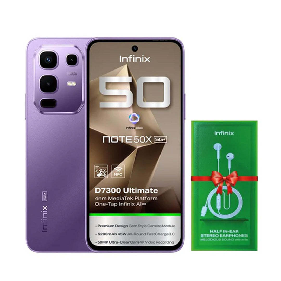 إنفينيكس Note 50X بسعة 256 جيجابايت - 8 جيجا رام 5G+ | أرجواني ساحر إنفينيكس Note 50X بسعة 256 جيجابايت - 8 جيجا رام 5G+ | أرجواني ساحر
